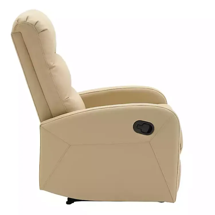 Accent Chairs-Kirklands Home Faux Leather Dormi Recliner Tan