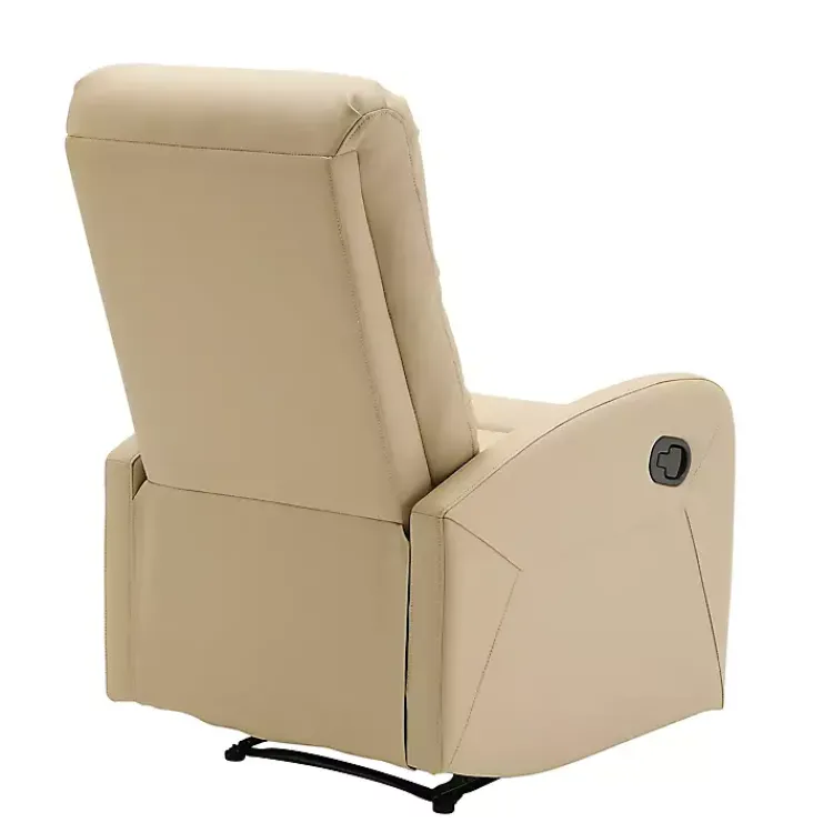 Accent Chairs-Kirklands Home Faux Leather Dormi Recliner Tan
