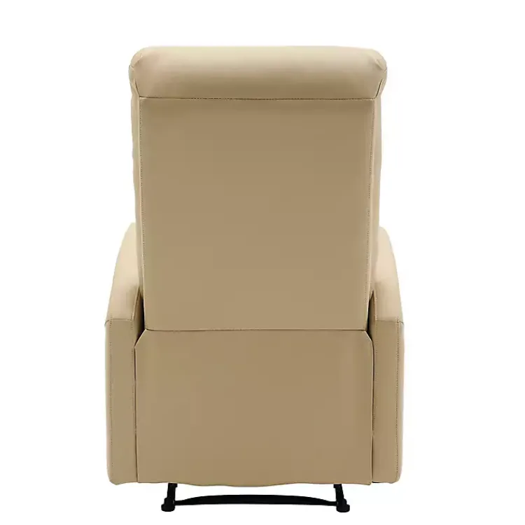 Accent Chairs-Kirklands Home Faux Leather Dormi Recliner Tan