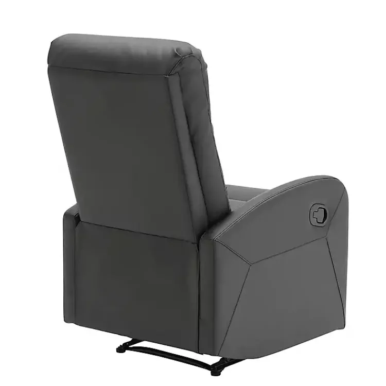 Accent Chairs-Kirklands Home Faux Leather Dormi Recliner Black