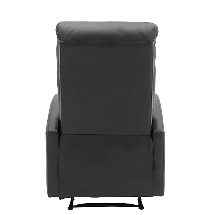 Accent Chairs-Kirklands Home Faux Leather Dormi Recliner Black