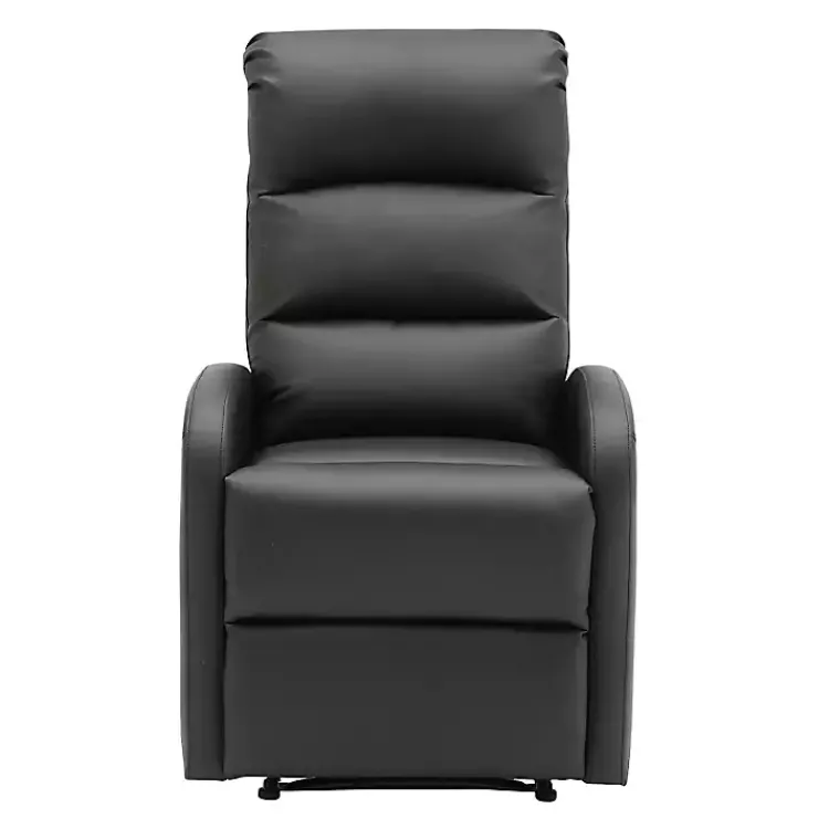 Accent Chairs-Kirklands Home Faux Leather Dormi Recliner Black