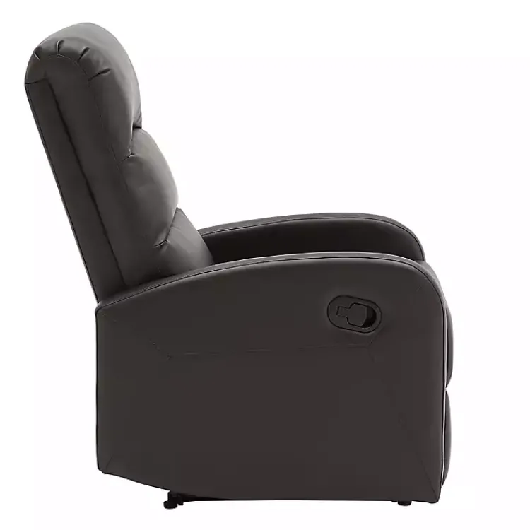 Accent Chairs-Kirklands Home Faux Leather Dormi Recliner Brown