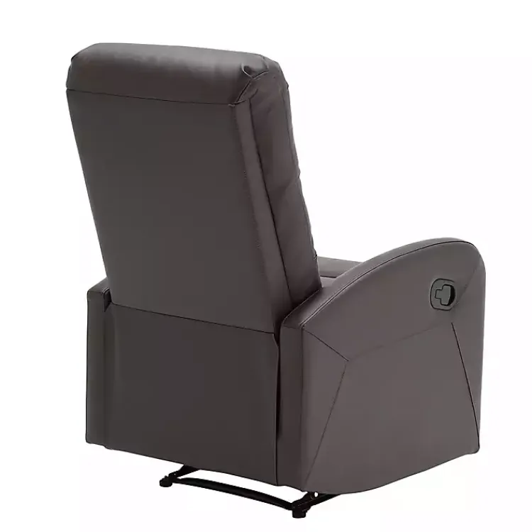 Accent Chairs-Kirklands Home Faux Leather Dormi Recliner Brown