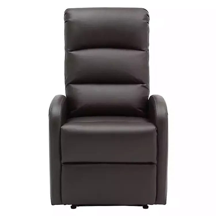 Accent Chairs-Kirklands Home Faux Leather Dormi Recliner Brown