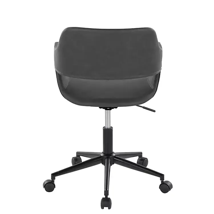 Office Furniture-Kirklands Home Faux Leather & Black Marshall Office Chair Gray