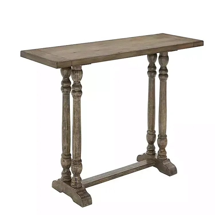 Dining Tables-Kirklands Home Smokey Oak Wood Chandler Counter Height Table