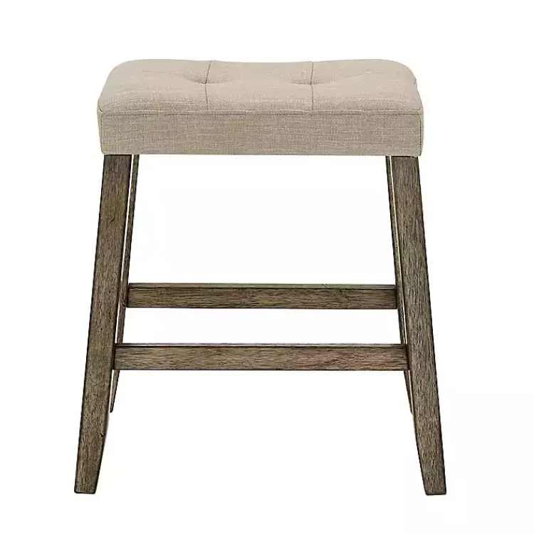 Bar Stools & Counter Height Stools-Kirklands Home Cream Upholstered Chandler Counter Stools, Set of Ivory