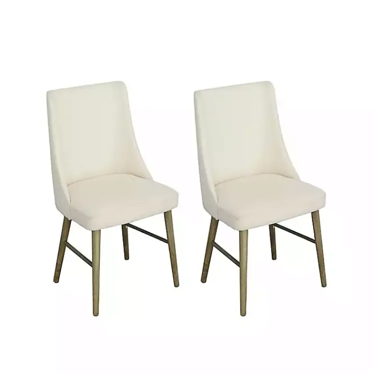 Dining Chairs-Kirklands Home Soft Alabaster Upholstered Dining Chairs, Set of 2 White