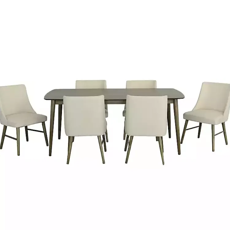 Dining Chairs-Kirklands Home Soft Alabaster Upholstered Dining Chairs, Set of 2 White