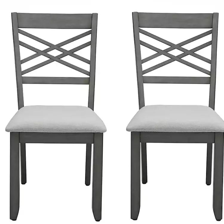 Dining Chairs-Kirklands Home Graywash Wood X-Back Dining Chairs, Set of 2 White