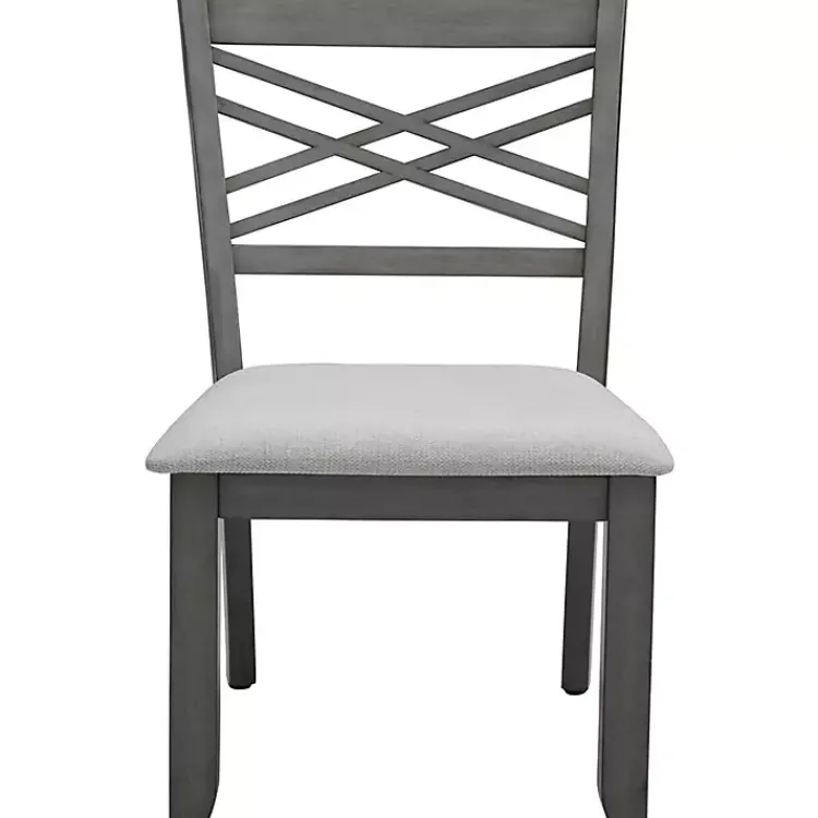 Dining Chairs-Kirklands Home Graywash Wood X-Back Dining Chairs, Set of 2 White