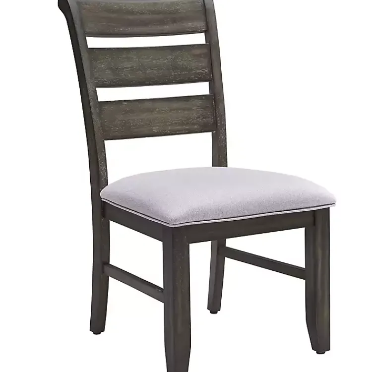 Dining Chairs-Kirklands Home Rustic Brown Slat Back Dining Chairs, Set of 2 Gray