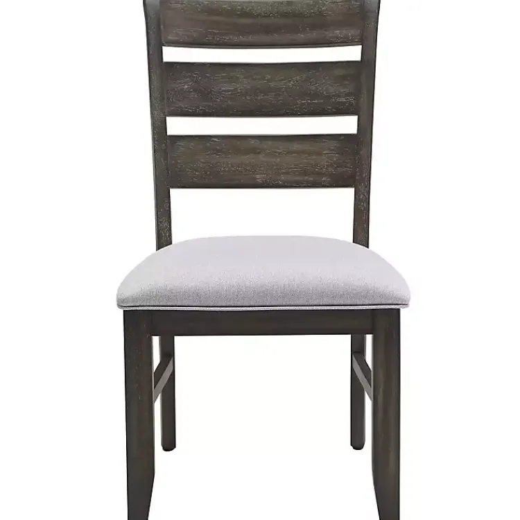 Dining Chairs-Kirklands Home Rustic Brown Slat Back Dining Chairs, Set of 2 Gray