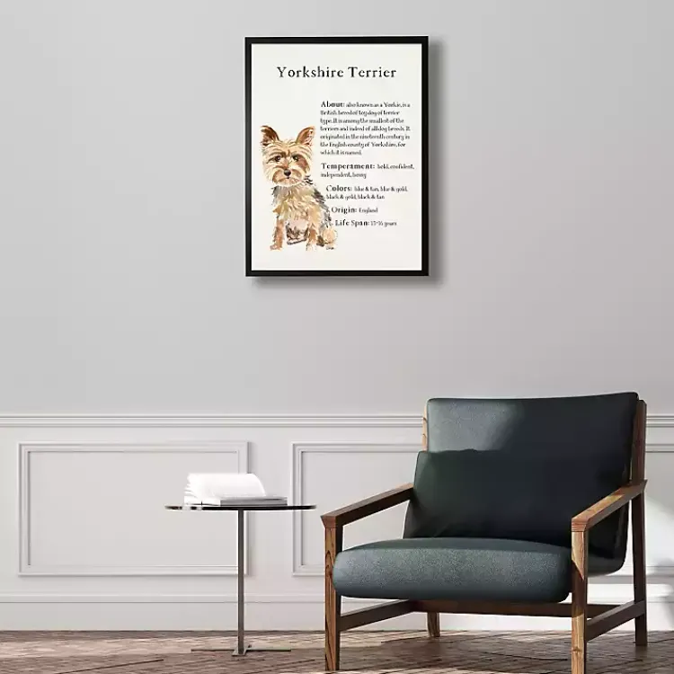 Wall Quotes & Signs-Kirklands Home Yorkshire Terrier Facts Framed Wall Plaque