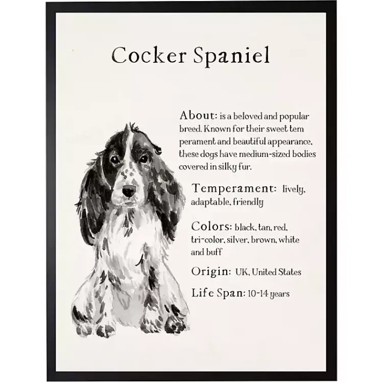Wall Quotes & Signs-Kirklands Home Cocker Spaniel Facts Framed Wall Plaque