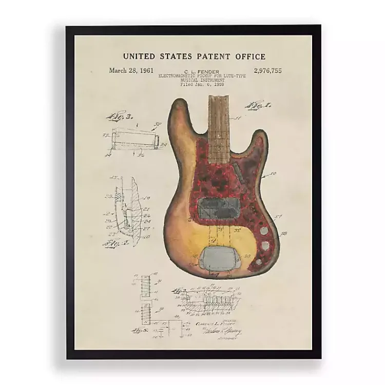 Framed Art-Kirklands Home Fender Electric Guitar Framed Art Print