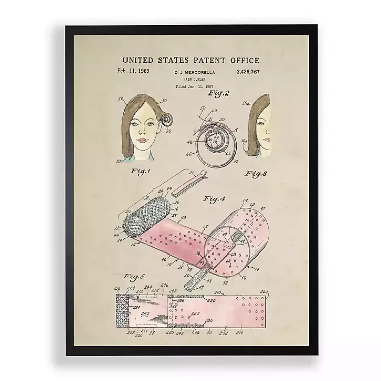 Framed Art-Kirklands Home Hair Rollers Patent Framed Art Print