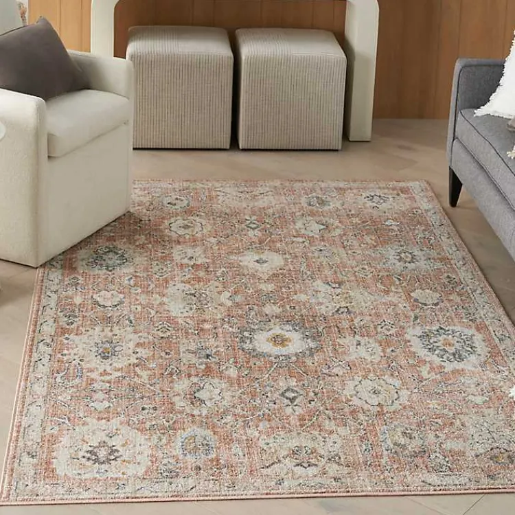 Area Rugs-Kirklands Home Vintage Rust Oushak Area Rug, 5x7