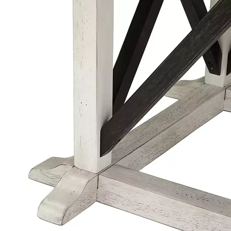 Dining Tables-Kirklands Home Rustic White & Oak Wood Round Dining Table Brown