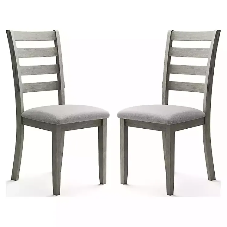 Dining Chairs-Kirklands Home Upholstered Lucas Dining Chairs, Set of 2 Gray