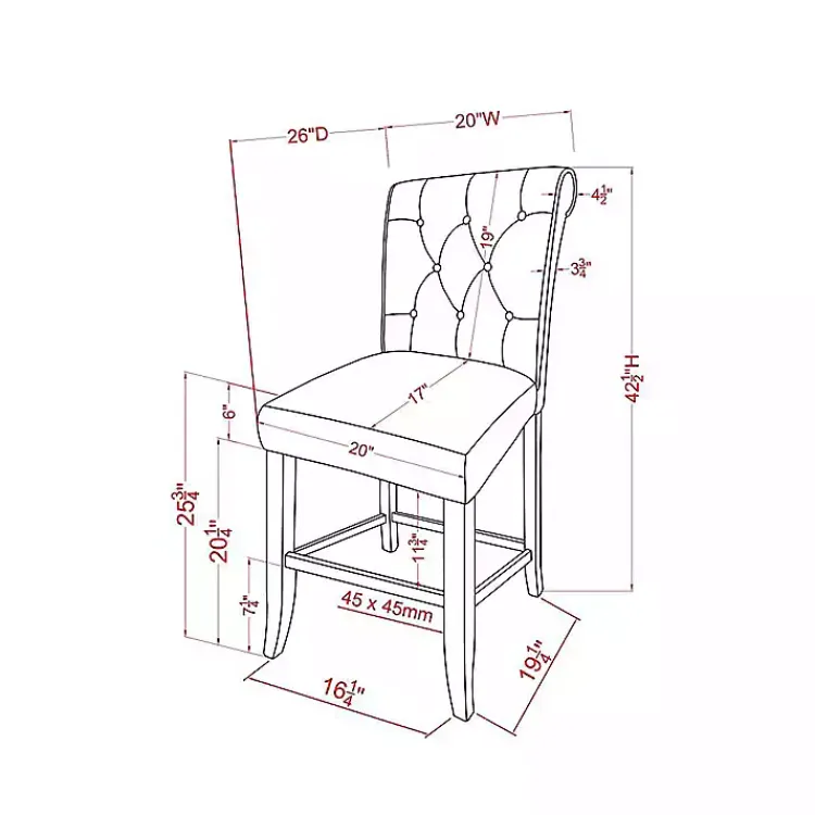 Bar Stools & Counter Height Stools-Kirklands Home Beige Tufted Landon Counter Stools, Set of 2 Tan