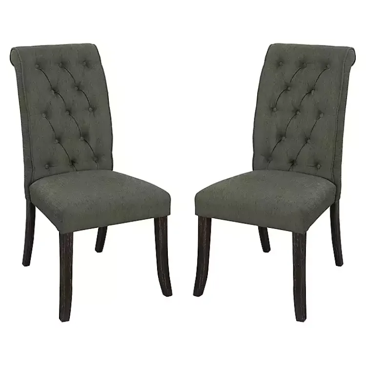 Dining Chairs-Kirklands Home Tufted Landon Dining Chairs, Set of 2 Gray