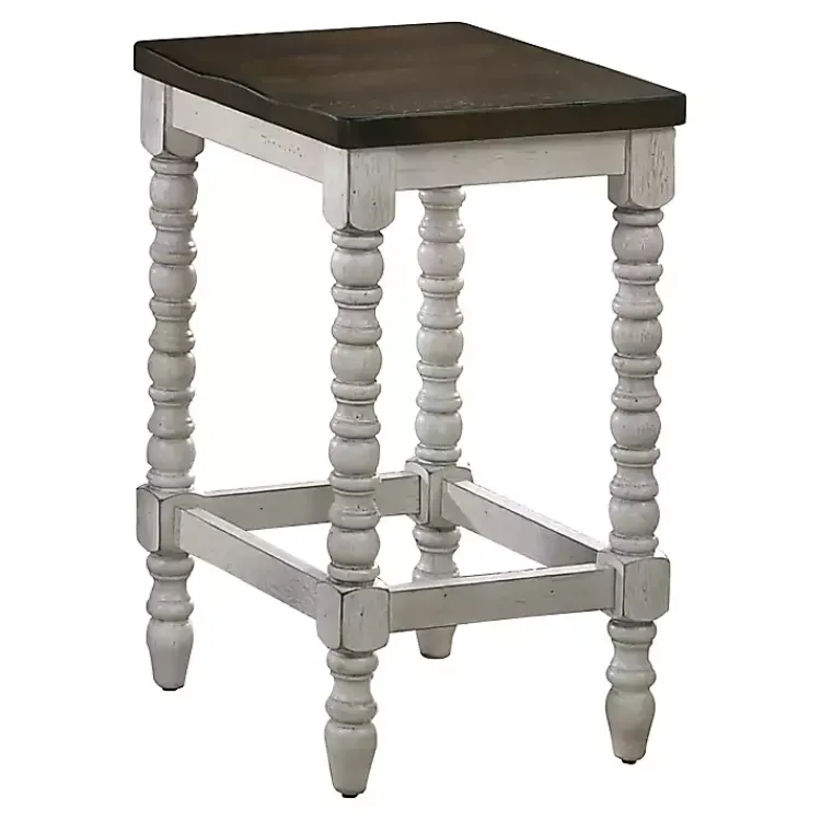 Bar Stools & Counter Height Stools-Kirklands Home Dark Walnut & White Wood Ema 2-pc. Counter Stools Brown