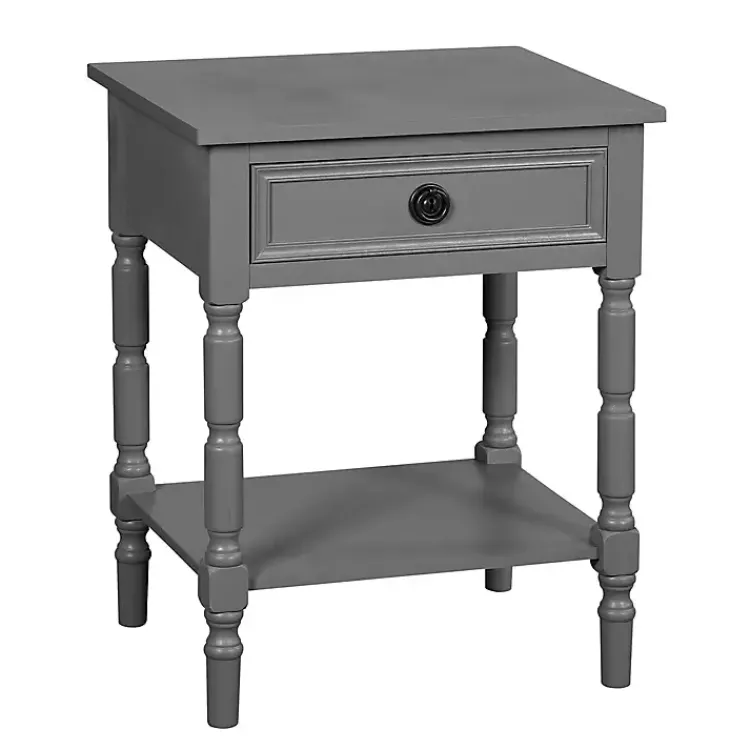 Accent & End Tables-Kirklands Home Dark Wood Barrett Accent Table Gray