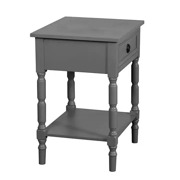 Accent & End Tables-Kirklands Home Dark Wood Barrett Accent Table Gray
