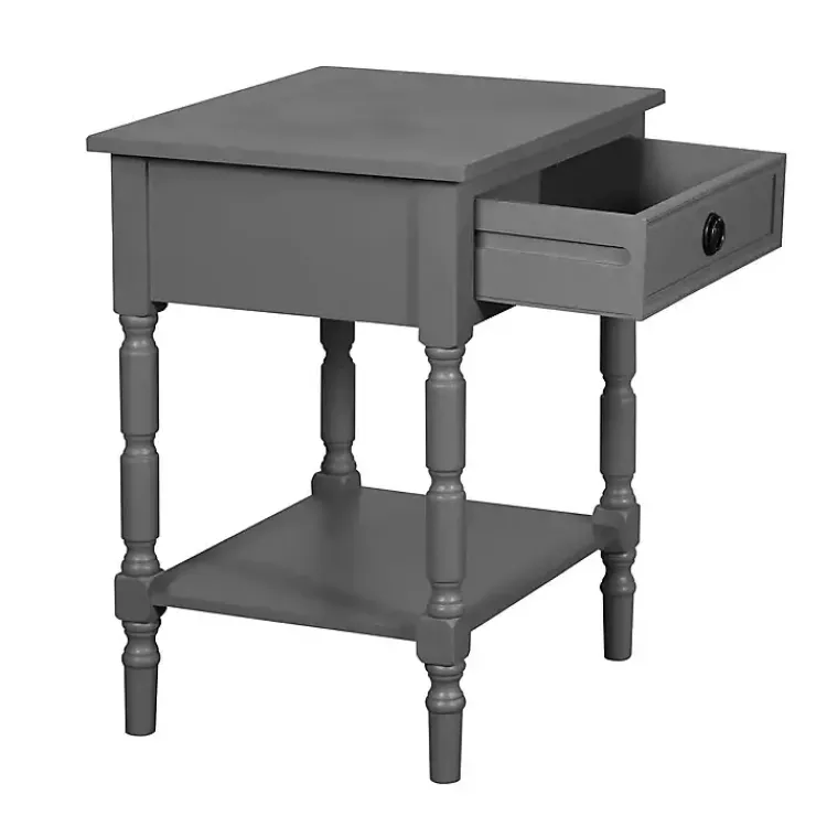 Accent & End Tables-Kirklands Home Dark Wood Barrett Accent Table Gray