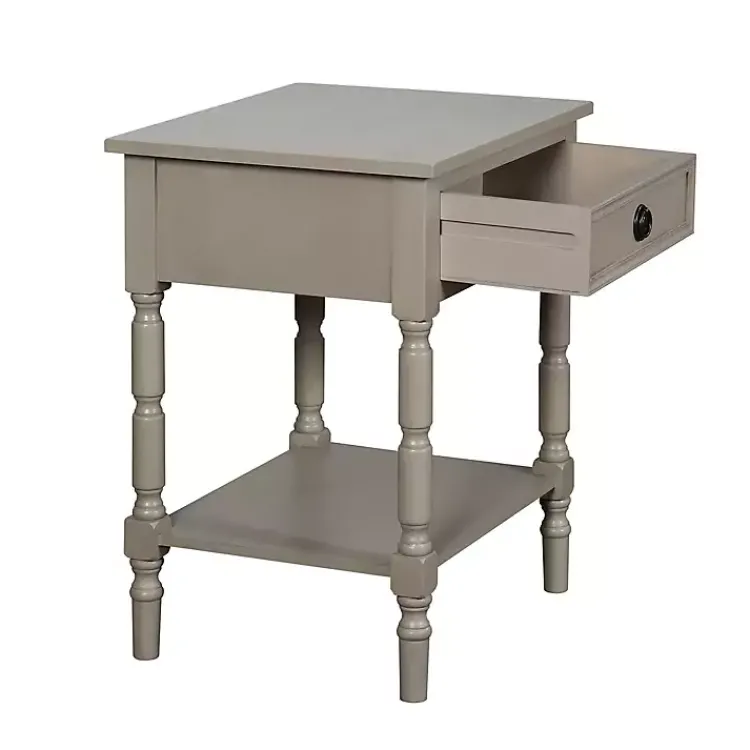 Accent & End Tables-Kirklands Home Light Wood Barrett Accent Table Gray