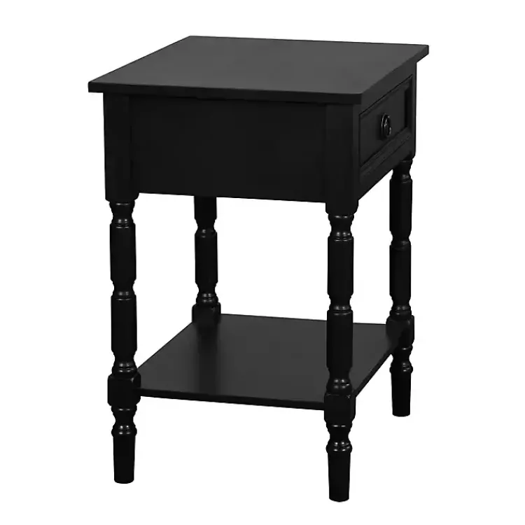 Accent & End Tables-Kirklands Home Wood Barrett Accent Table Black