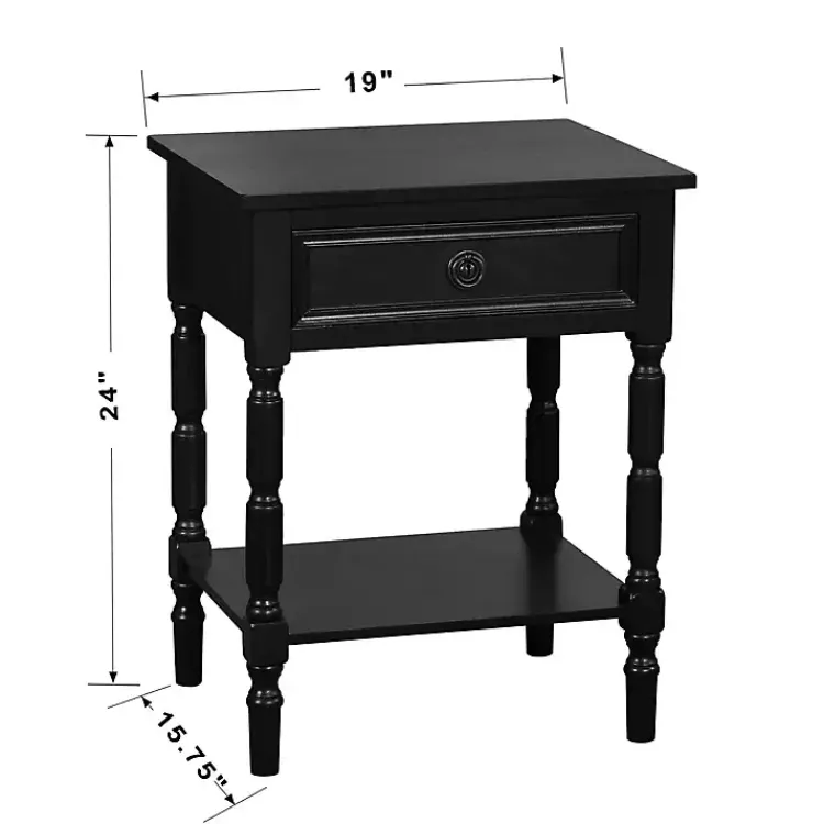Accent & End Tables-Kirklands Home Wood Barrett Accent Table Black