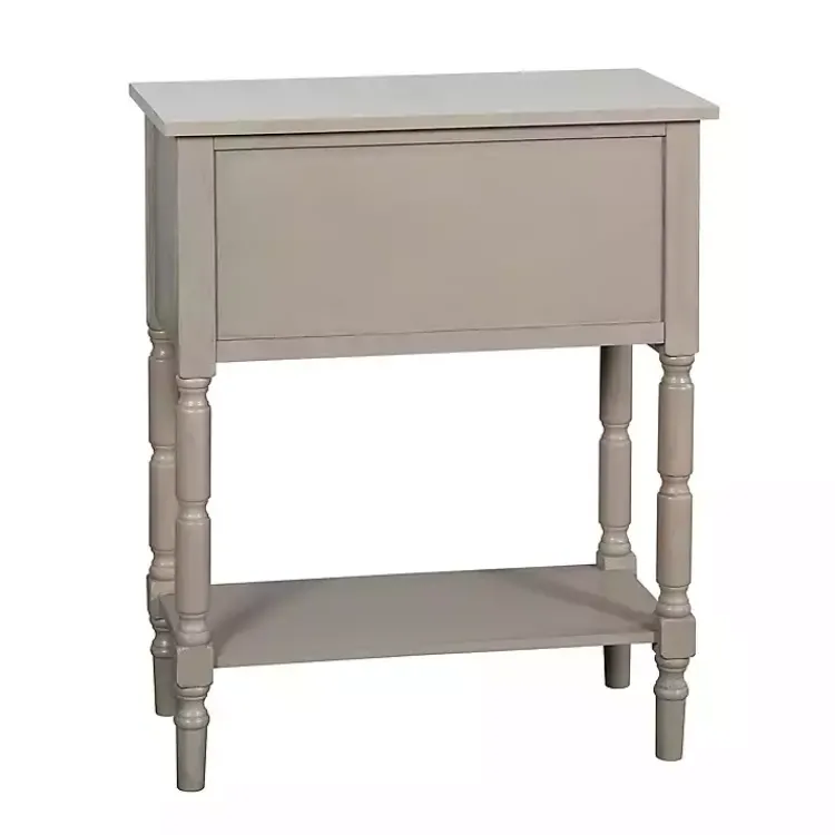 Console Tables-Kirklands Home Light Wood 4-Drawer Barrett Console Table Gray