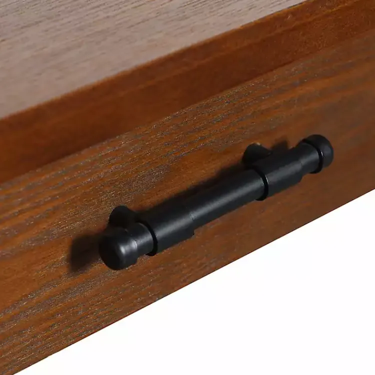 Console Tables-Kirklands Home Brown Wood and Black Metal Ruth Console Table