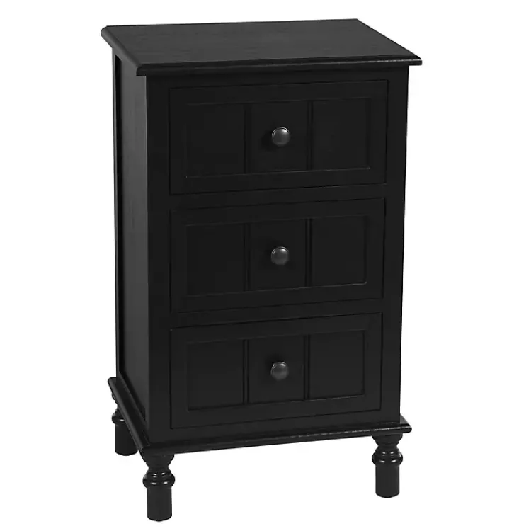 Accent & End Tables-Kirklands Home 3-Drawer Winnie Accent Table Black