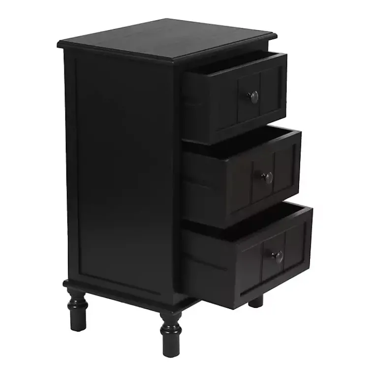 Accent & End Tables-Kirklands Home 3-Drawer Winnie Accent Table Black