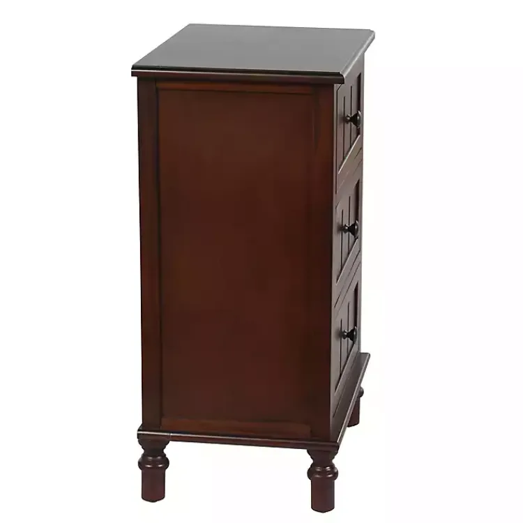 Accent & End Tables-Kirklands Home Walnut 3-Drawer Winne Accent Table Brown