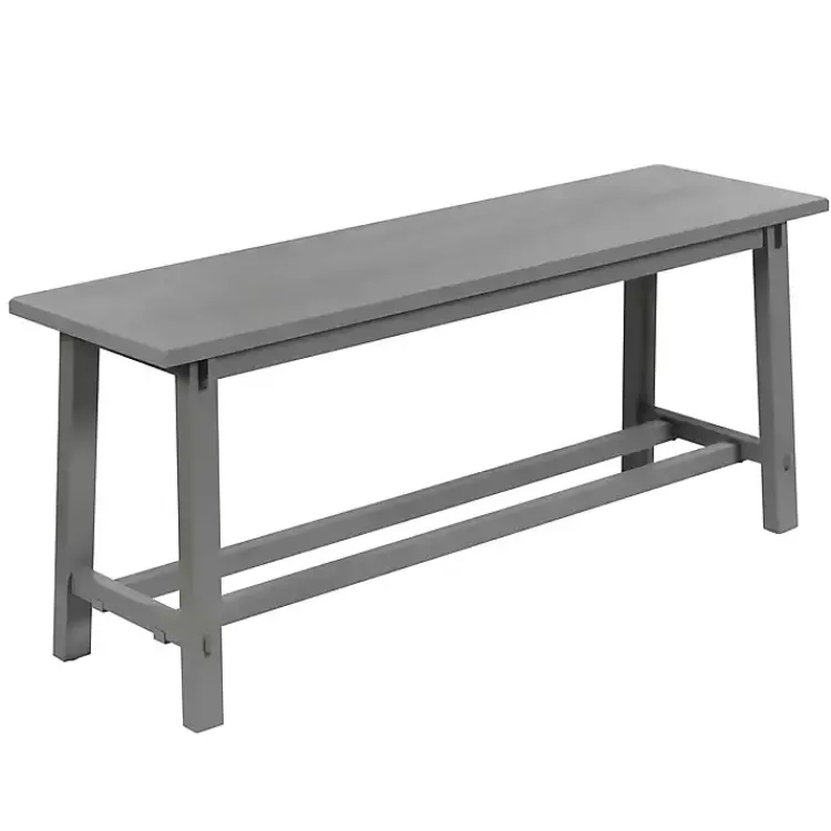 Benches & Ottomans-Kirklands Home Antique Wood Noah Bench Gray