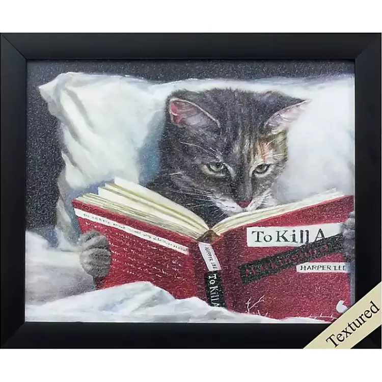 Framed Art-Kirklands Home Cat Reading Framed Art Print