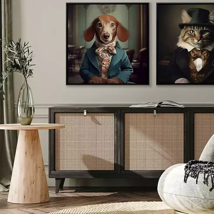 Canvas Art-Kirklands Home Charming Victorian Dog Framed Canvas Art Print