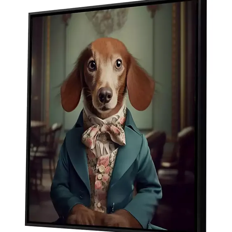Canvas Art-Kirklands Home Charming Victorian Dog Framed Canvas Art Print
