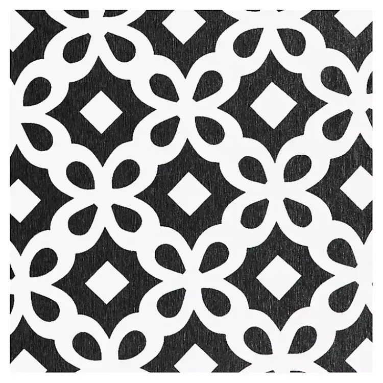 Bathroom Rugs-Kirklands Home Black Patterned Stone Bath Mat