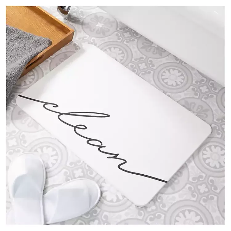 Bathroom Rugs-Kirklands Home Clean Stone Bath Mat