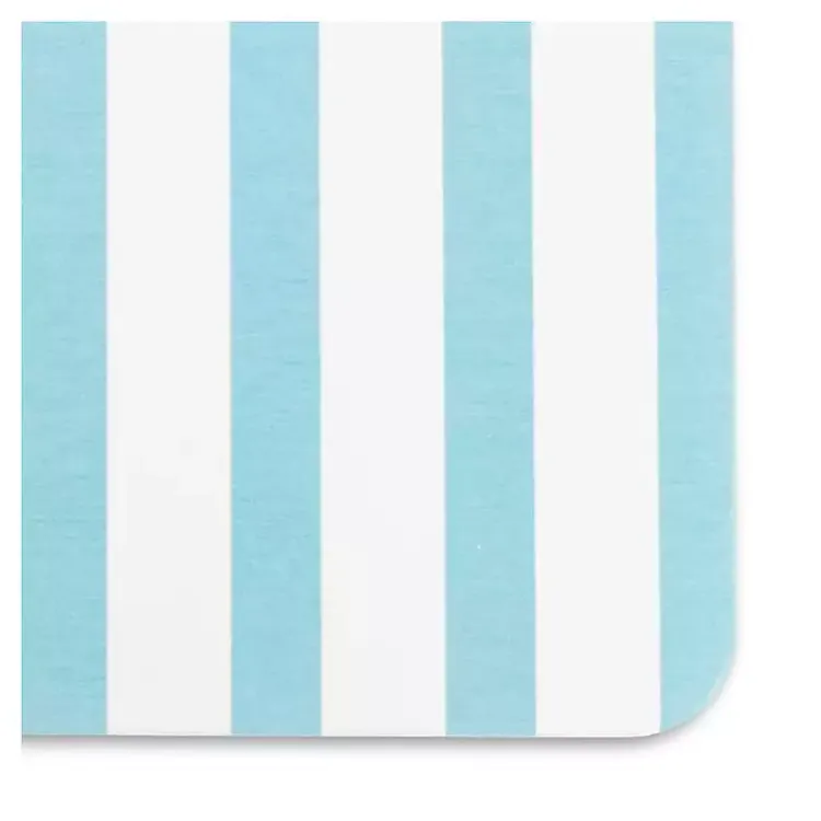 Bathroom Rugs-Kirklands Home Blue Striped Stone Bath Mat