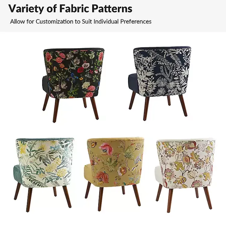 Accent Chairs-Kirklands Home Alex Upholstered Floral Back Accent Chair Black