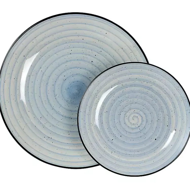 Dinnerware-Kirklands Home Light Gia Stoneware 24-pc. Dinnerware Set Blue