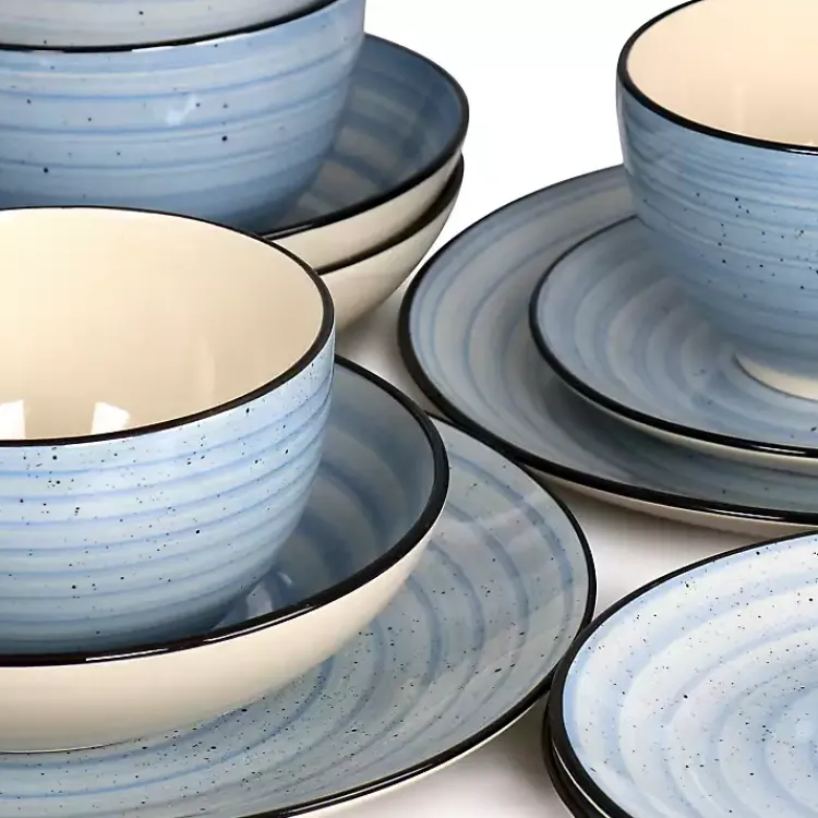Dinnerware-Kirklands Home Light Gia Stoneware 24-pc. Dinnerware Set Blue