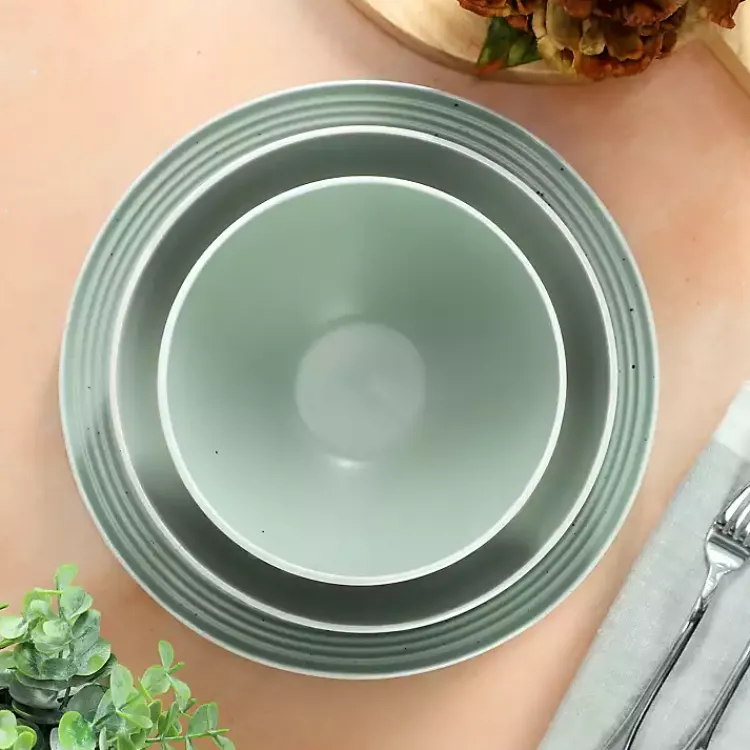 Dinnerware-Kirklands Home Light Emilia Stoneware 16-pc. Dinnerware Set Green